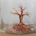 Wire Sculpture, In Glass, Copper Tree, "Copper Tree Progression"