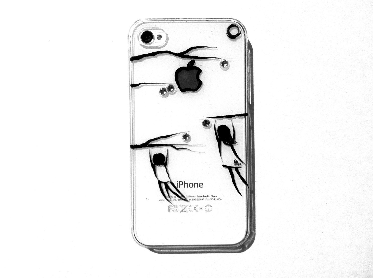 hand painted swarovski crystals illustration iphone 4 case, iphone 4s case, iphone 5 case, galaxy s3 case, galaxy note 2 case