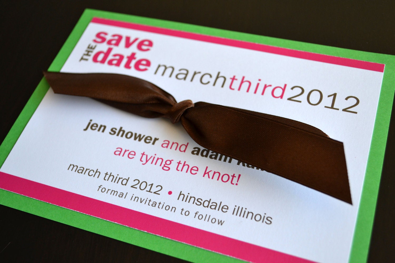 Tying the Knot Save the Date Card