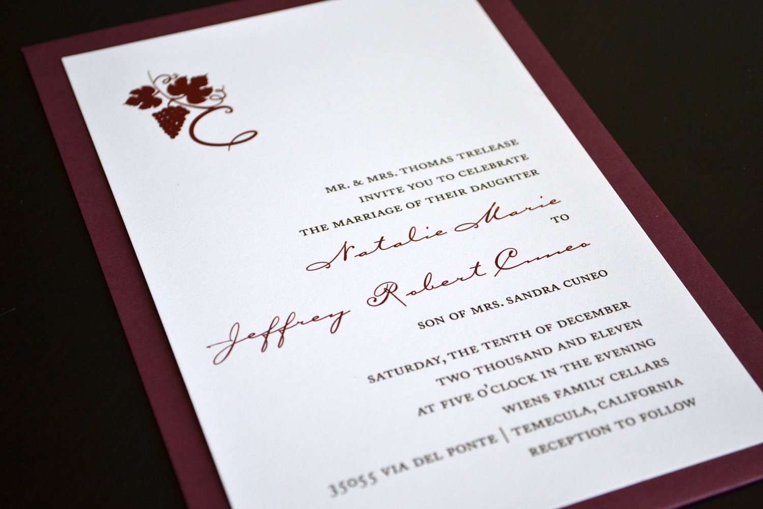Winery Wedding Invitation