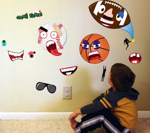 Vinyl Wall Doll Game Faces