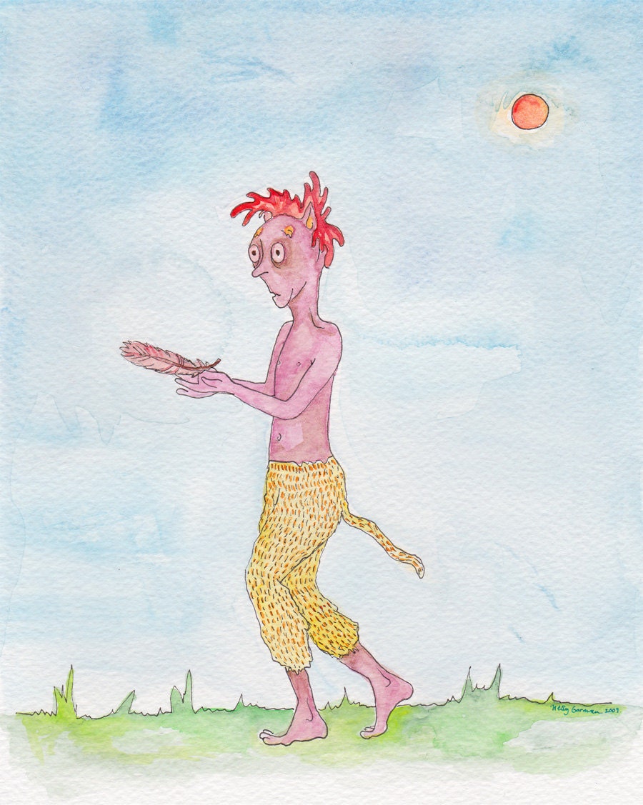 Original Watercolor - Feather Carrier - SALE
