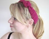 Crochet Knotted Headband Retro Inspired The Outbound Knot Headband in Antique Pink