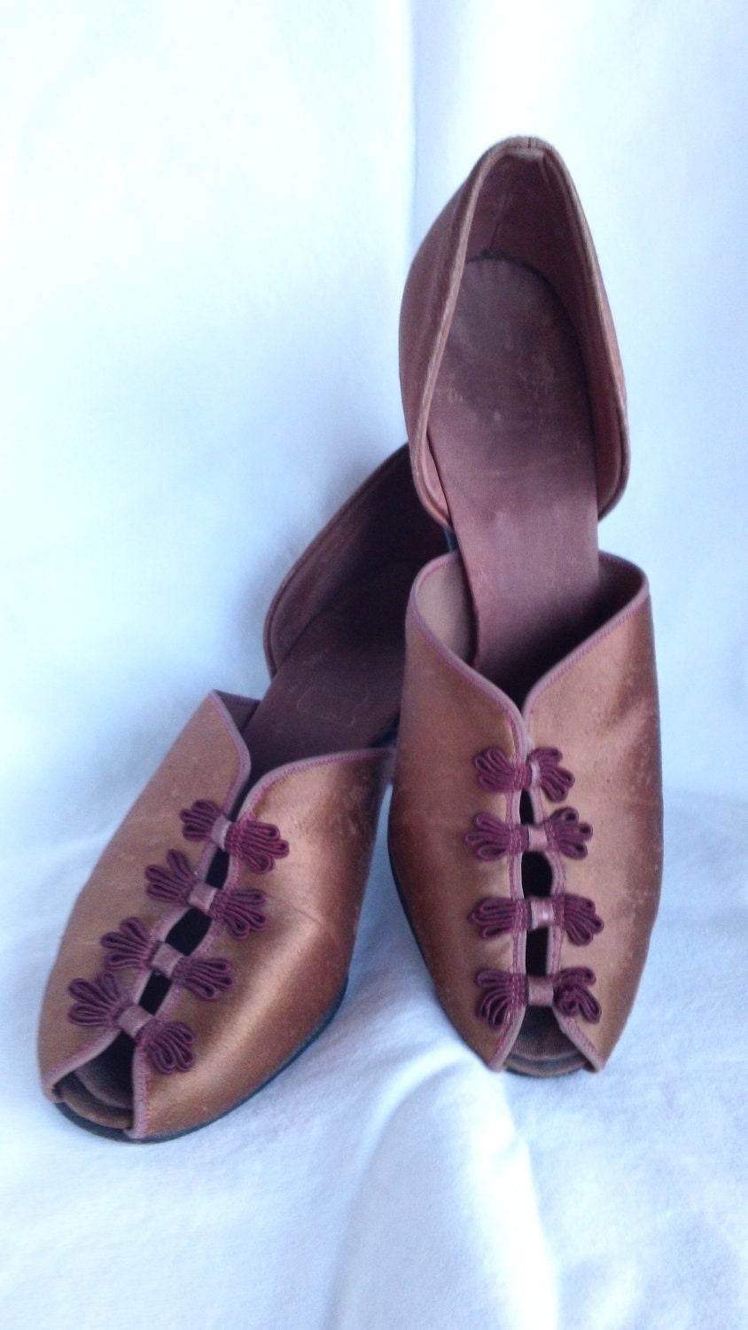 30s Pink Satin Party Shoes