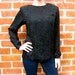Vintage 80s - Black Floral Blouse w/ Pocket - 100% Silk - Womens Size XS / S