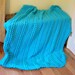 Crochet Afghan Blanket Throw, Aqua, Turquoise, Blue, Bright Large and Cozy