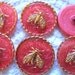 Czech Glass Buttons 6 pcs Collectable 27mm IVA 024