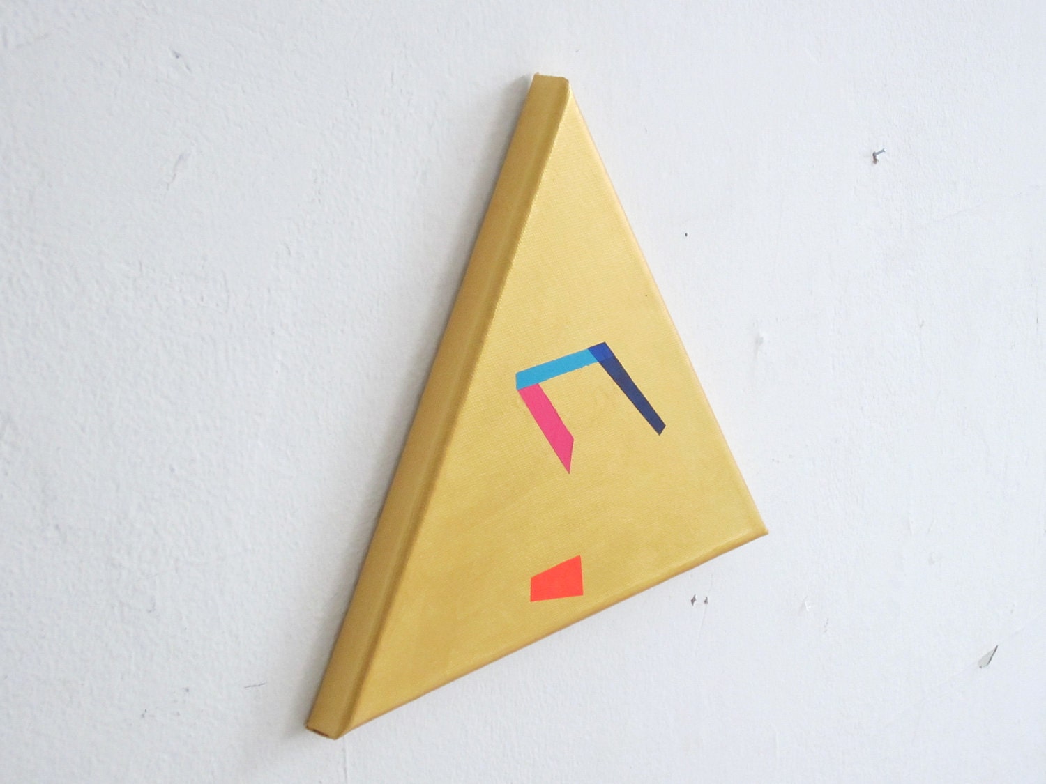 Gold painting geometric art, abstract painting, original painting, metallic art