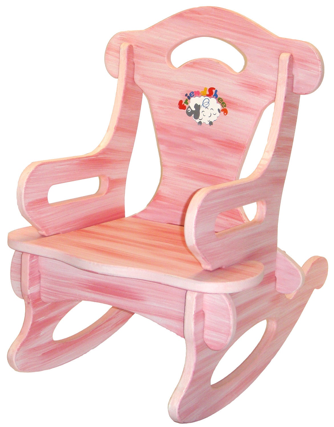 Pink Puzzle, Rocker, Rocking Chair, Solid Wood for Kid, Child, Baby, Boy & Girl - Toy Furniture