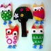 Eco Felt Owl Softie Crib Mobile Embroidery Modern Nursery Decor READY TO SHIP