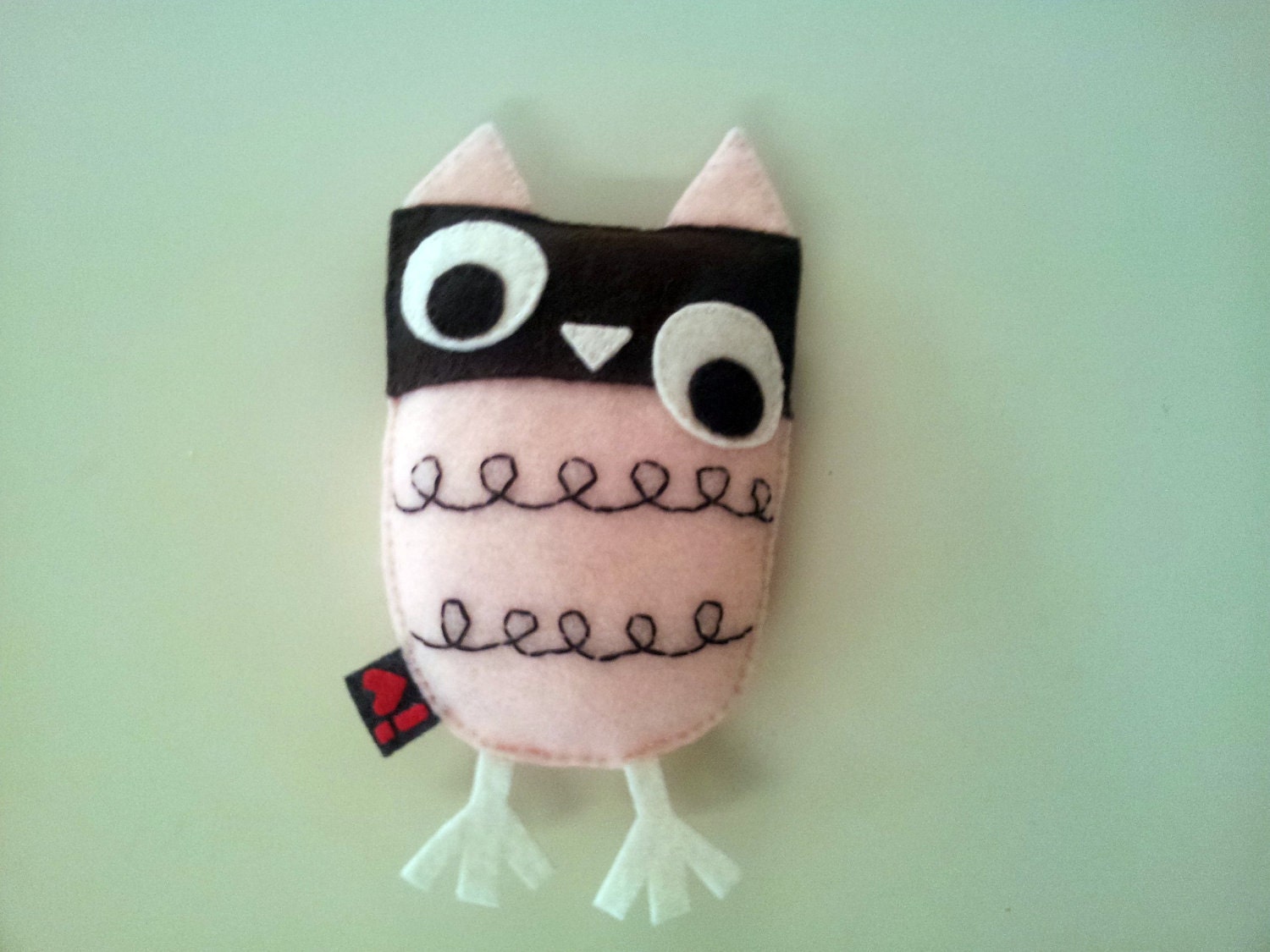 Owl Plush Eco Felt Softie Embroidery Party Favor Gift Nursery Baby Shower