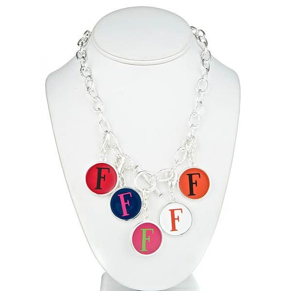 Monogrammed necklace with charm personalized