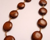 Wooden Flat Disc Necklace
