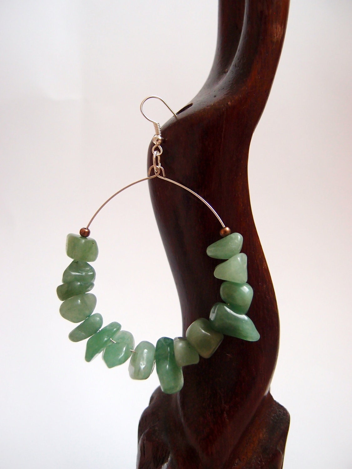 Turquoise semi precious chip hoops