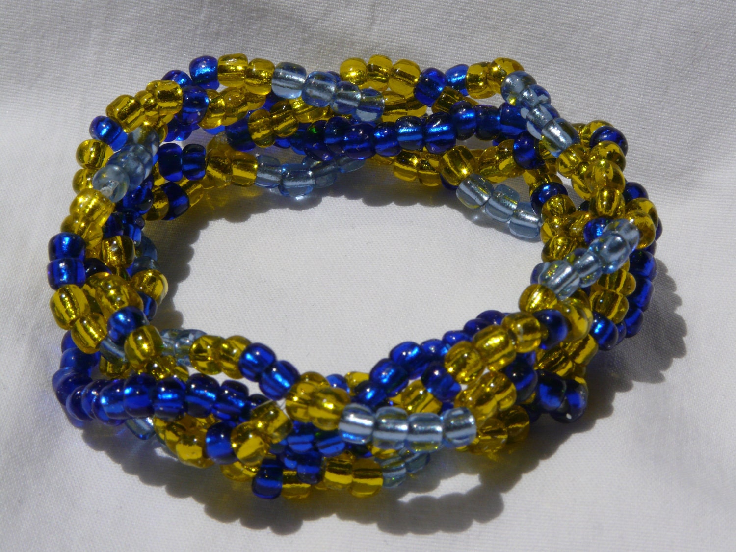 Sunshine Sky 5 Strand Beaded Stretch Bracelet - Will Custom Make to Size
