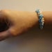Aqua and White 3 Strand Beaded Stretch Bracelet - Custom Made to Size