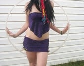 2 Piece Purple Velvet Pixie Hooping Flow Fairy Costume - MADE TO ORDER- Festival Clothing, Gypsy, Boho, Pixie Wear-