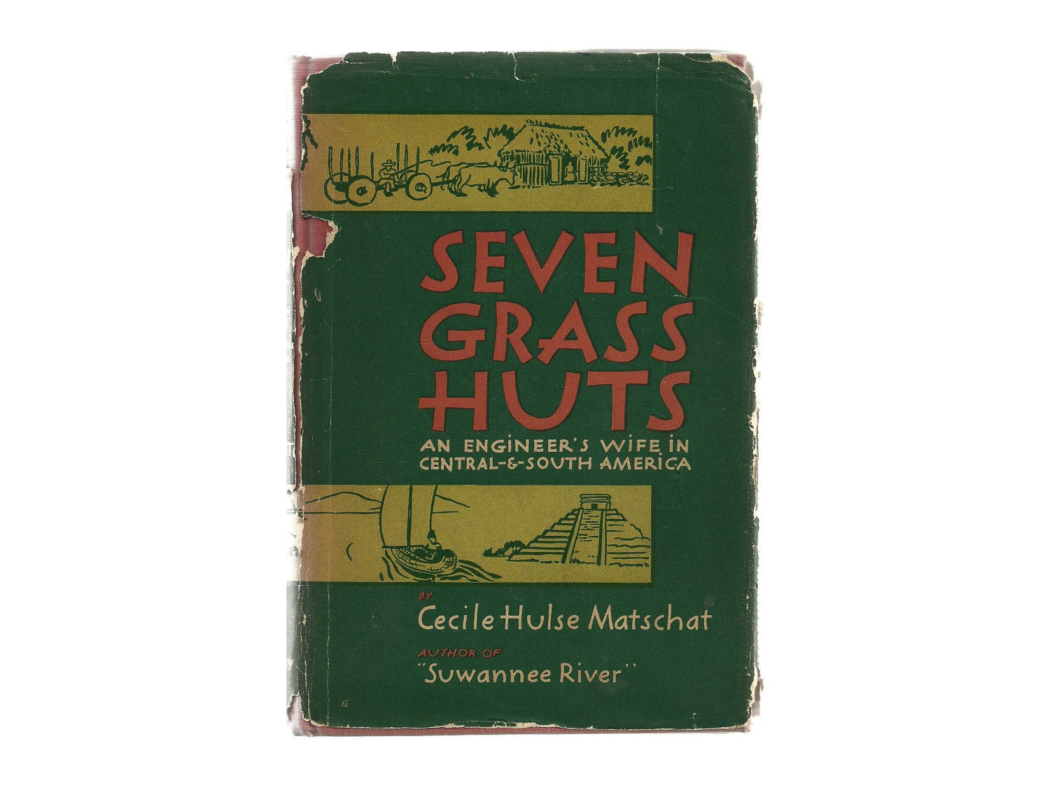 FREE SHIPPING - Seven Grass Huts by Cecile Hulse Matschat - Vintage Memoir Historical Account Book - Sale