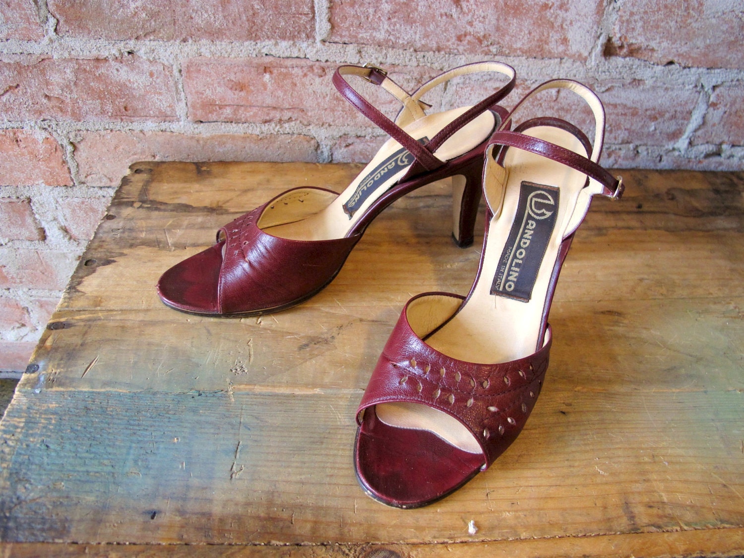Vintage 1970s Burgundy Bandolino Sandals