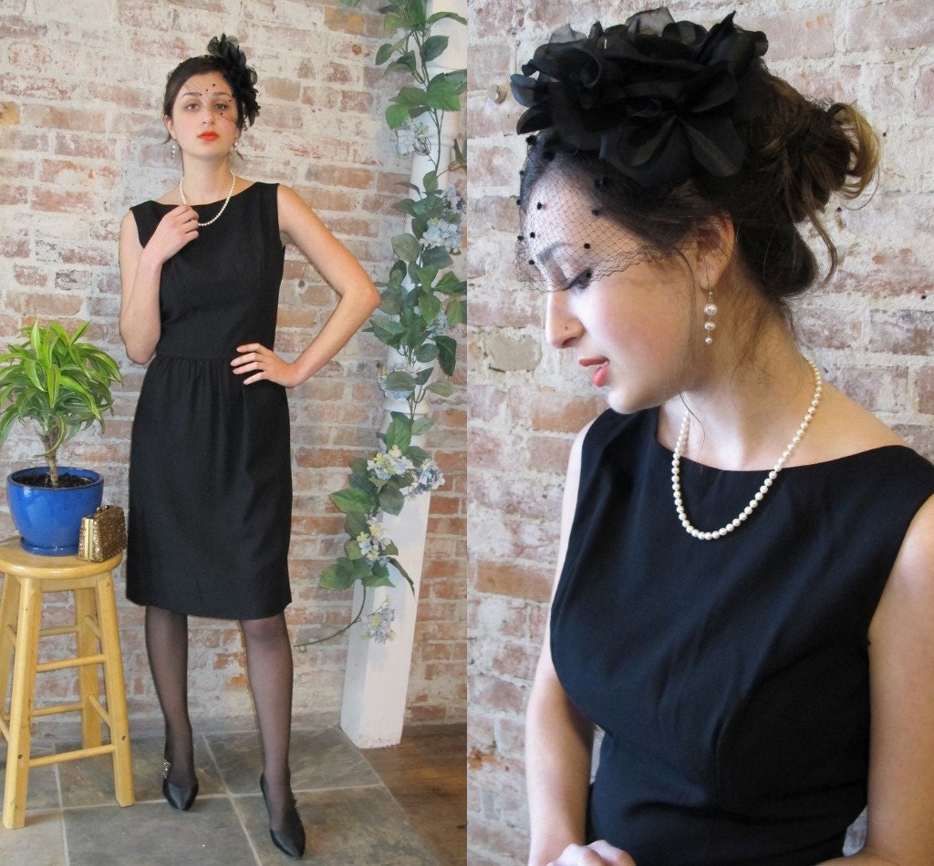 Vintage 1950's Black Cocktail Dress