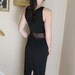 Vintage Sexy Beaded Mesh Full Length Dress with Slit (90s)