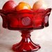 Forever FOSTORIA Ruby RED Coin Glass Compote BOWL - Pedestal Centerpiece