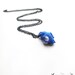 Blue Cat Skull Necklace, cat skull necklace, modern pendant, animal jewelry, cool animal skull, animal skull jewellery, red pendant