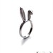 Silver Bunny Ears Ring, sterling silver ring, Bunny ring, Cute animal ring, hare ring, animal jewelry, gift for the whimsical sweetheart