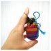 Mini Crocheted Key Chain Pouch - Small Cotton Purse, Bag - Striped Purple, Green, Blue, Yellow, Pink