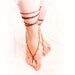 Chocolate  lemon barefoot sandals Beaded crochet nude shoes, Gypsy fashion, sexy foot slave jewelry,  yoga, anklet , bellydance, foot thongs