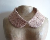 Detachable Peter Pan Collar - Nude Lace