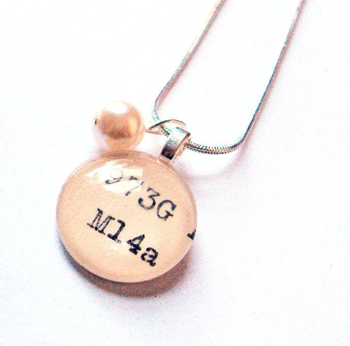 Bridesmaid Necklaces with Pearl and Library Book Charm Bridal Package of 5