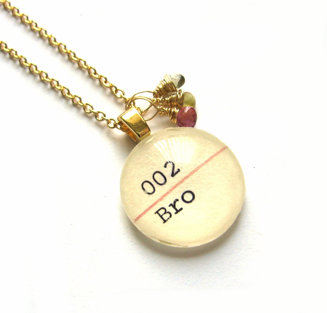 22K Gold Watermelon Tourmaline AAA Grade Dewey Decimal Vintage Card Catalog Luxe Necklace
