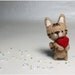 Kat Cat - needle felted wool brooch, crystal bead