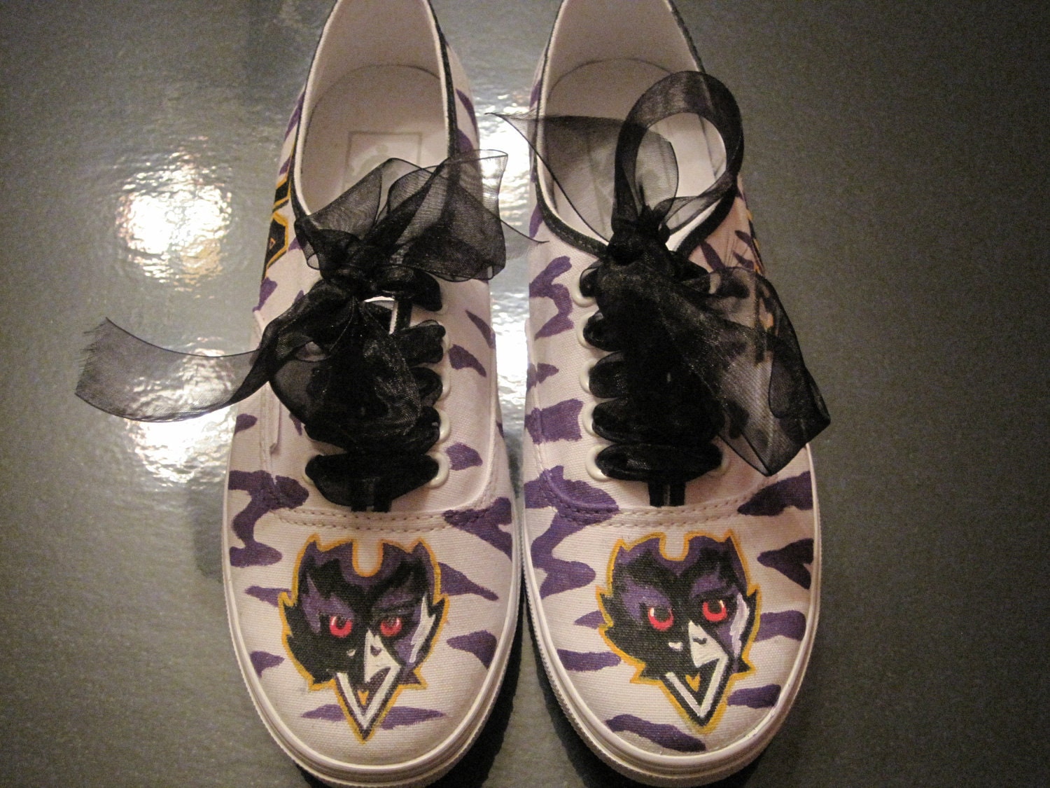Custom Hand Painted Ravens Vans