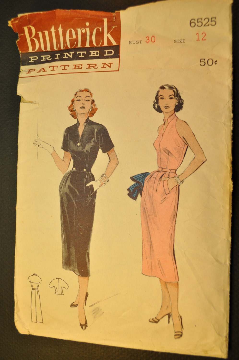 McCall's 9764 Vintage 1950s Surplice Halter Top by DejaVuPatterns. Modes  Royale 1149 Vintage 1950s Mail Order Dress Sewing Pattern by DejaVuPatterns.