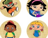 Little Einstein's Bottle Cap Images Digital Collage Sheet 1 inch circles (162) Instant Download