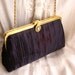 Vintage Aubergine Gold Clutch Purse Evening Handbag