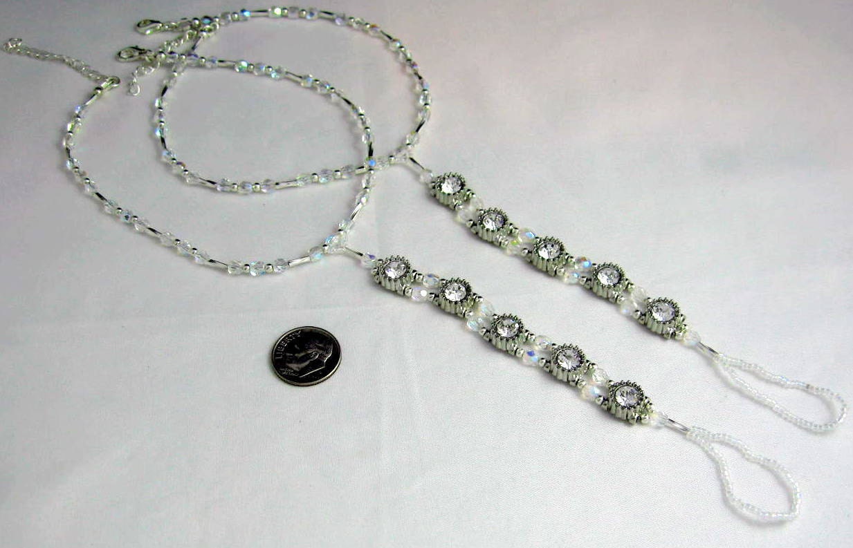 Barefoot Beaded Beach Sandals in Crystal and Silver -Destination Weddings