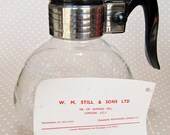 Vintage Retro Glass Cory Coffee Pot 50s/60s with Original Instructions Label by W. M. Still & Sons LTD