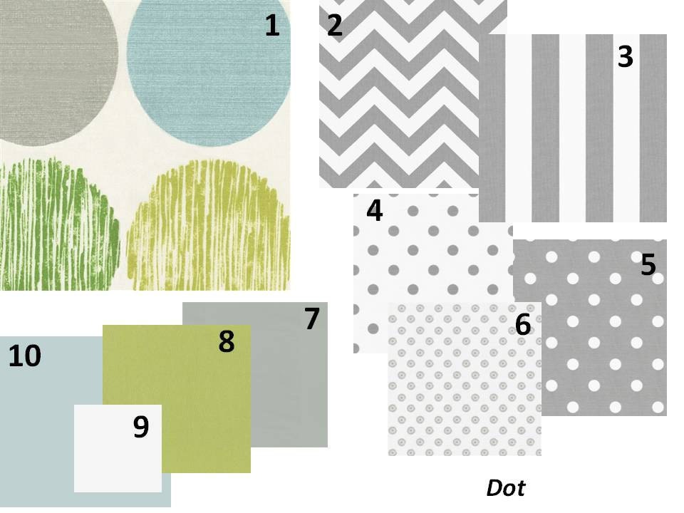 Baby Boy Crib Bedding Polka Dot Modern 5 Piece Custom Set