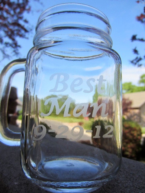 Mason Jar Mug, Wedding, Maid of Honor and Best Man
