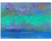 Sun over Sea ACEO Original mixed media painting