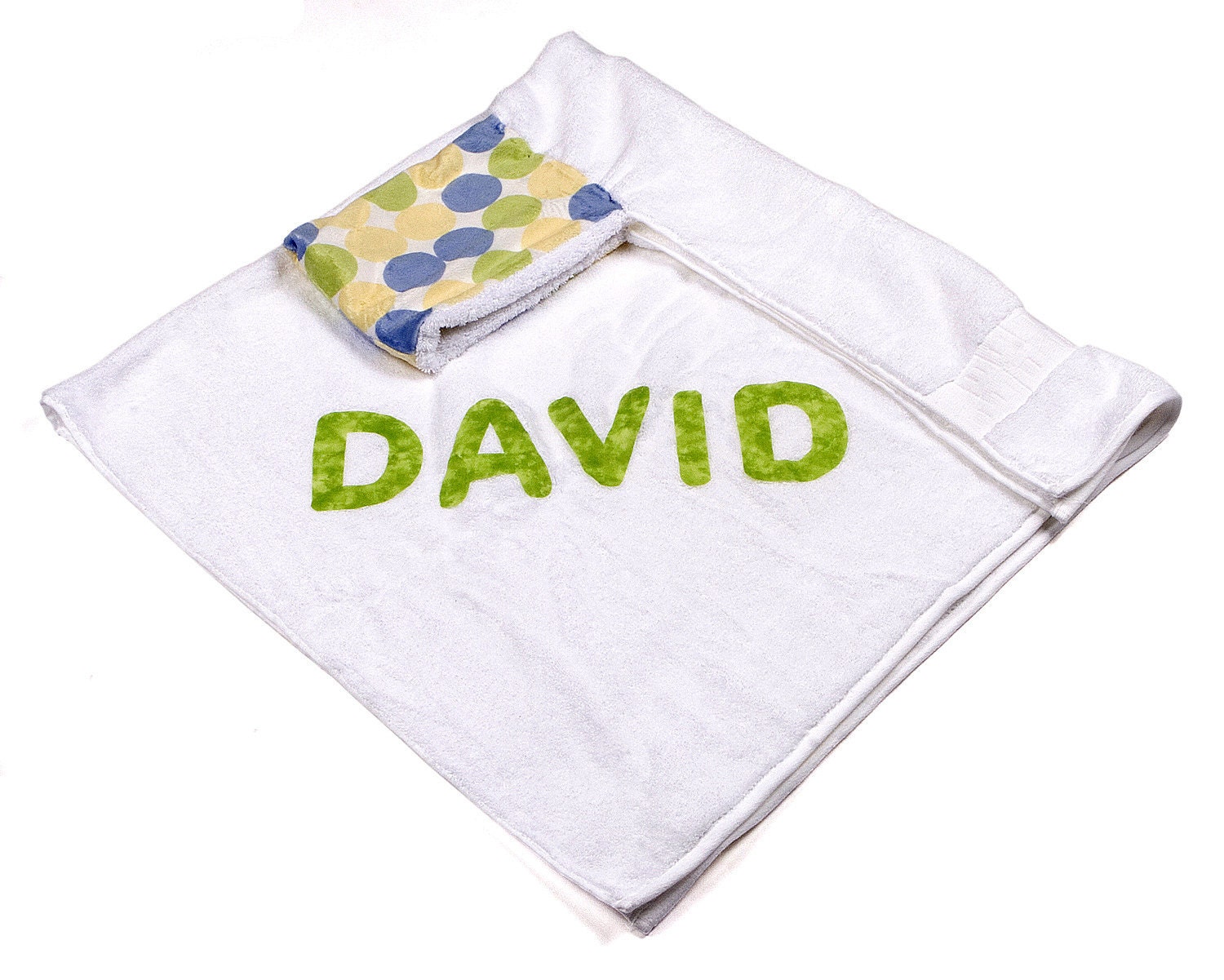 Personalized Bath Towels - Boy Circles