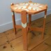 Bright Scandinavian style vintage inspired hand painted furniture reclaimed solid wood side table Upcycled