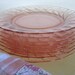Set of 8 Vintage Pink Depression Glass Small Plates