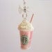 Scented or Unscented Starbucks inspired Strawberry Frappuccino Miniature Food Necklace Pendant - Miniature Food Jewelry