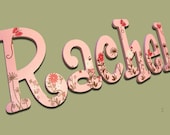 Custom Painted Wooden Name Letters Wall Art Nursery Baby, Hand Painted Letters- Nursery Names Wall Hanging