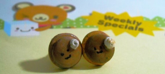 Kawaii Pancake Post Earrings