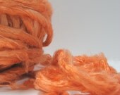 1 oz (28g) Mulberry Silk Roving TANGERINE